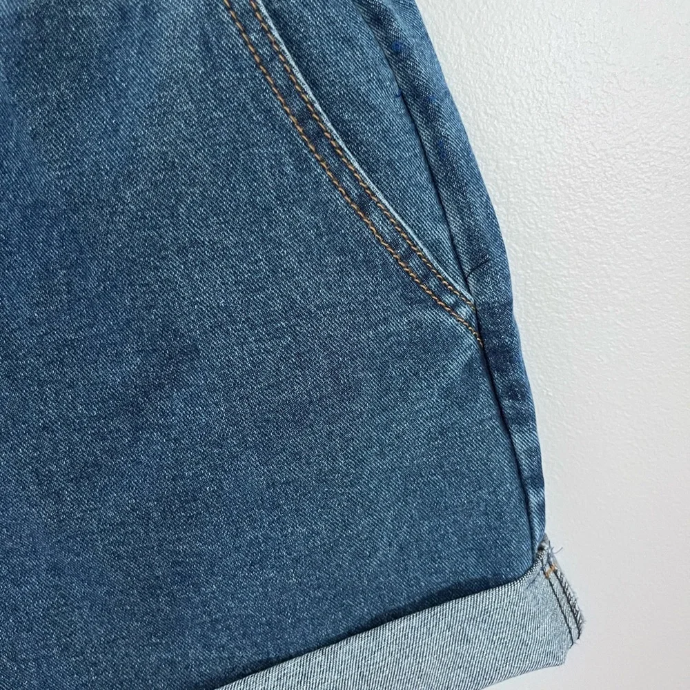 Forever 21 High Waist Blue Denim Shorts - Picture 3 of 5